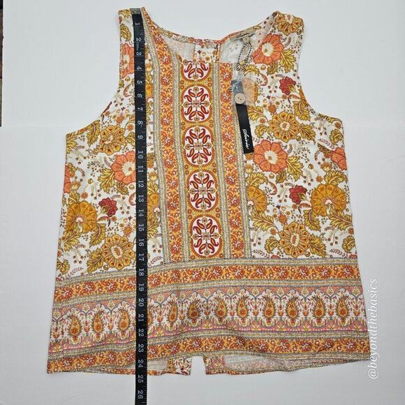 Soiree Women's Floral Paisley Print Sleeveless Button Back Top Size Small NWT - Picture 13 of 13